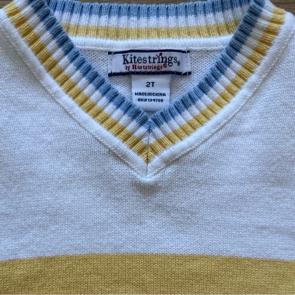 Kitestrings by Hartstrings V-Neck Sweater | 2T | Colorblock Cotton Pullover - Picture 5 of 5